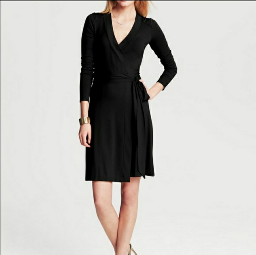 Banana Republic black wrap dress